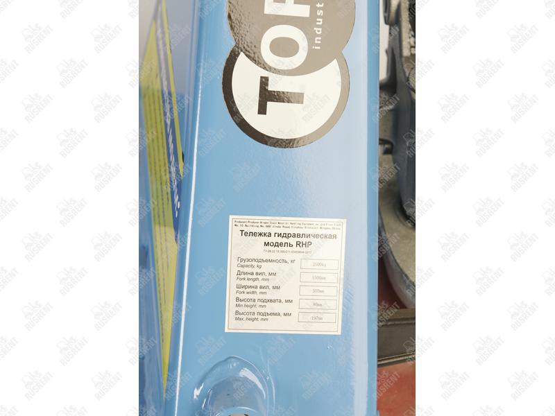 Тележка гидравлическая 2500 кг 1500 мм TOR RHP(BF) (полиуретановые колеса)