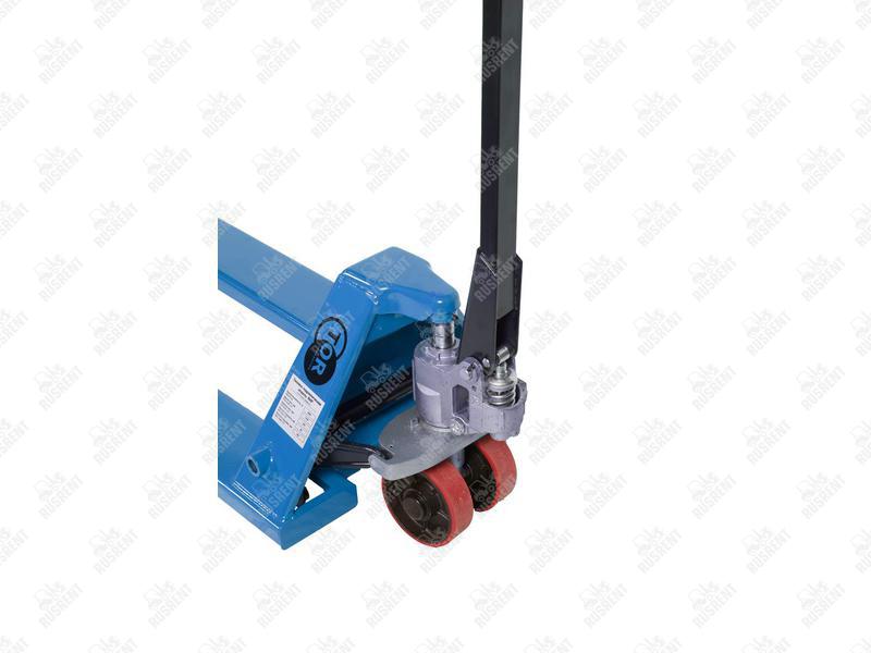 Тележка гидравлическая 2500 кг 1150х450 мм TOR RHP(BF) узковильная (полиуретановые колеса)