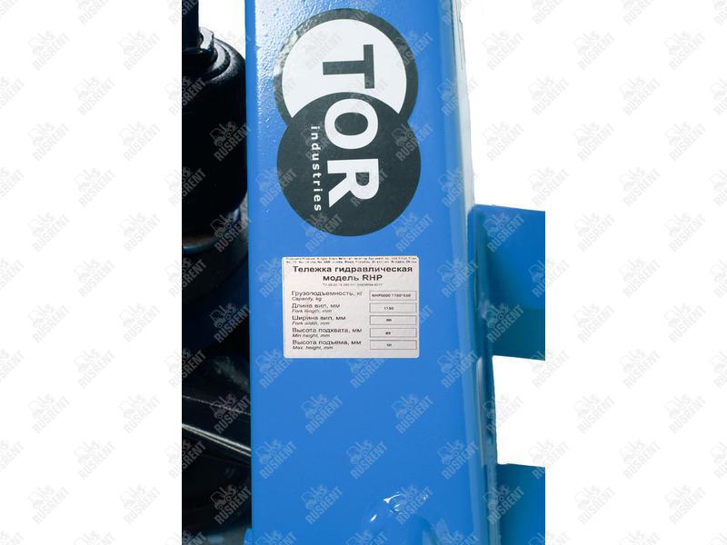Тележка гидравлическая 5000 кг 1150 мм TOR RHP(BF) (нейлоновые колеса)