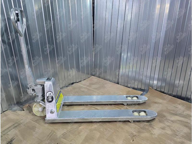 Тележка гидравлическая 2500 кг 1150 мм TOR WH-25G оцинкованная (нейлоновые колеса)