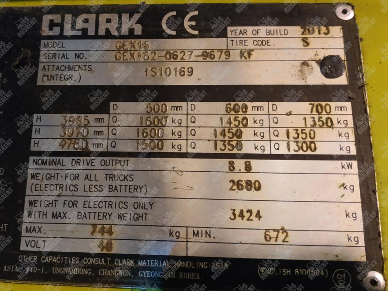 Электропогрузчик Clark GTX 16 (2013)